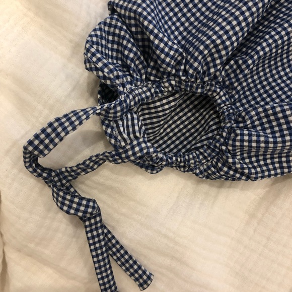 Zara Blue and white checkered off the shoulder - Picture 2 of 2